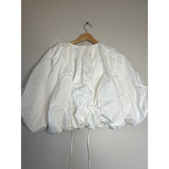 NEW Rebecca Taylor Puff Cuffs Short Sleeve Priya Bubble Top White Size: XS - Picture 7 of 8